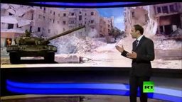 <b>1. </b>بالفيديو ... دبابة تقتحم الاستوديو أثناء نشرة أخبار