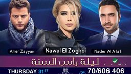 <b>3. </b>Nawal ElZoghbi, Nader Atat, Amer Zayyan 2016 New Year's Eve Concert details