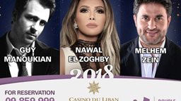 <b>5. </b>Nawal El Zoghbi with Melhem Zein in Casino Du Liban on NYE 2018