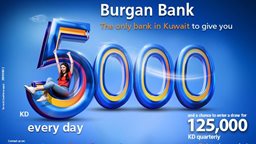 <b>5. </b>Burgan Bank announces names of the daily lucky winners of Yawmi account draw