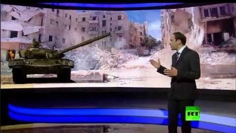 بالفيديو ... دبابة تقتحم الاستوديو أثناء نشرة أخبار