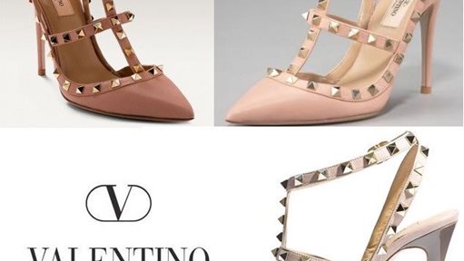 Comparison between real and steal Valentino shoes