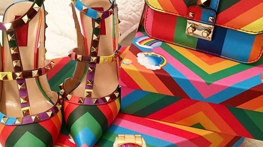 Price of colorful Valentino bag and shoes from 2015 Spring collection