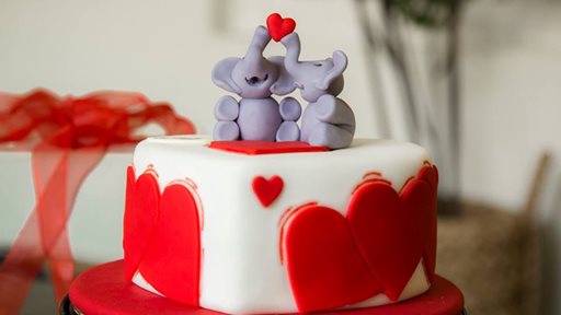 Chocolate Bar Valentine's Elephant love cake