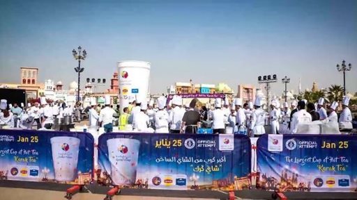 Dubai broke the world record for the "Largest Cup of Tea in the World" a short while ago at the Global Village.