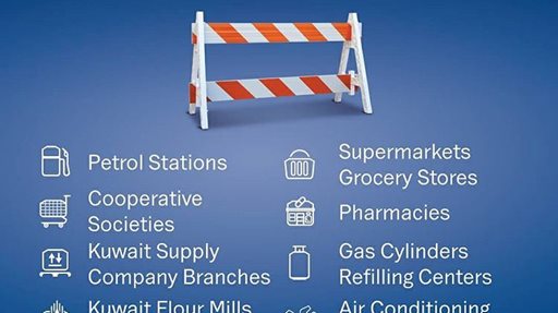 Facilities Operating during Kuwait's Total Curfew