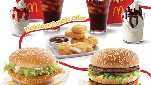 Go Double Now on McDelivery ... Delicious Double Offer