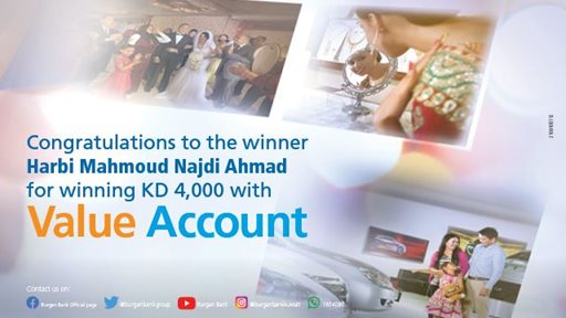 "Harbi Mahmoud Najdi Ahmad" Wins KD 4000 in Burgan Bank’s Value Account Draw