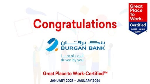 Burgan Bank is First Bank in Kuwait to be listed as a Great Place to Work 2023