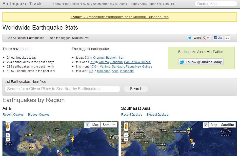 Where to track earthquakes near you and around the world