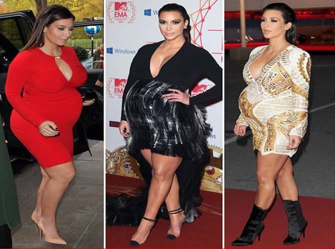 A mix of photos for the pregnancy of the mother to be Kim Kardashian 
