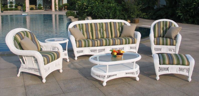 A variety of outdoor patio furniture for a hot upcoming summer