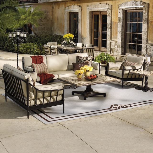 A variety of outdoor patio furniture for a hot upcoming summer