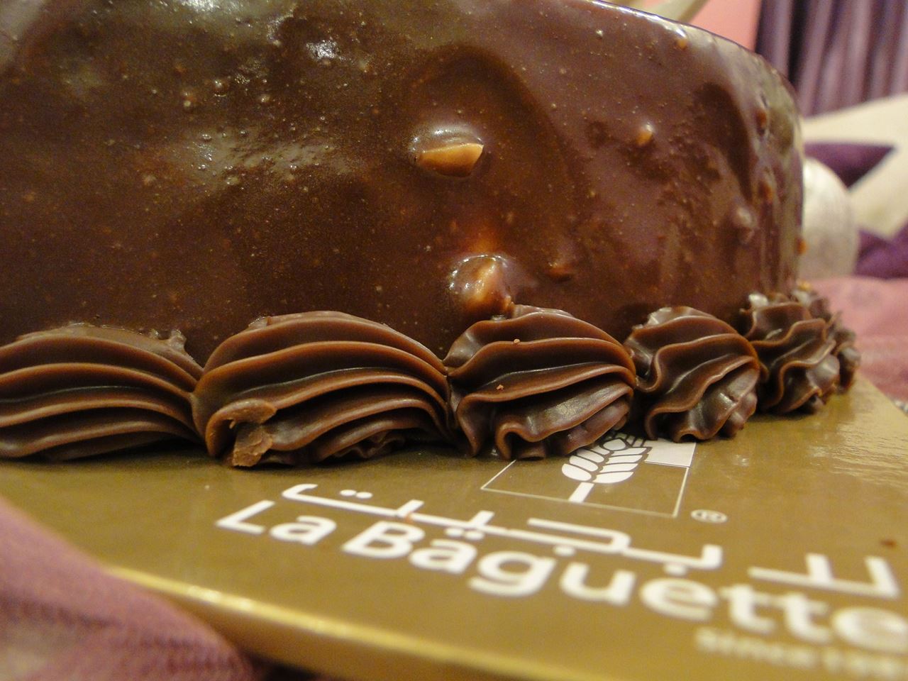 Chocolate cake and croissants from La Baguette
