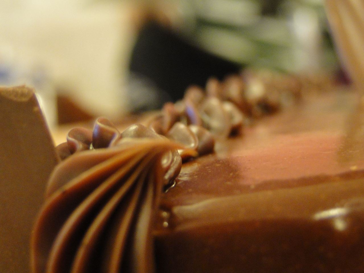 Chocolate cake and croissants from La Baguette