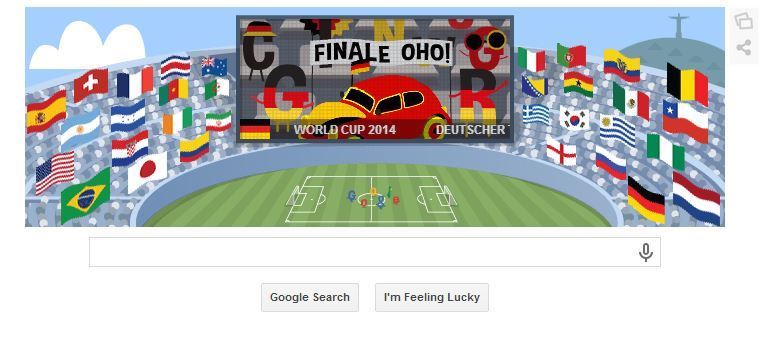 جوجل تشارك العالم آخر مباريات المونديال بين الارجنتين والمانيا