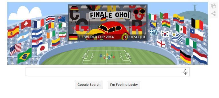 جوجل تشارك العالم آخر مباريات المونديال بين الارجنتين والمانيا