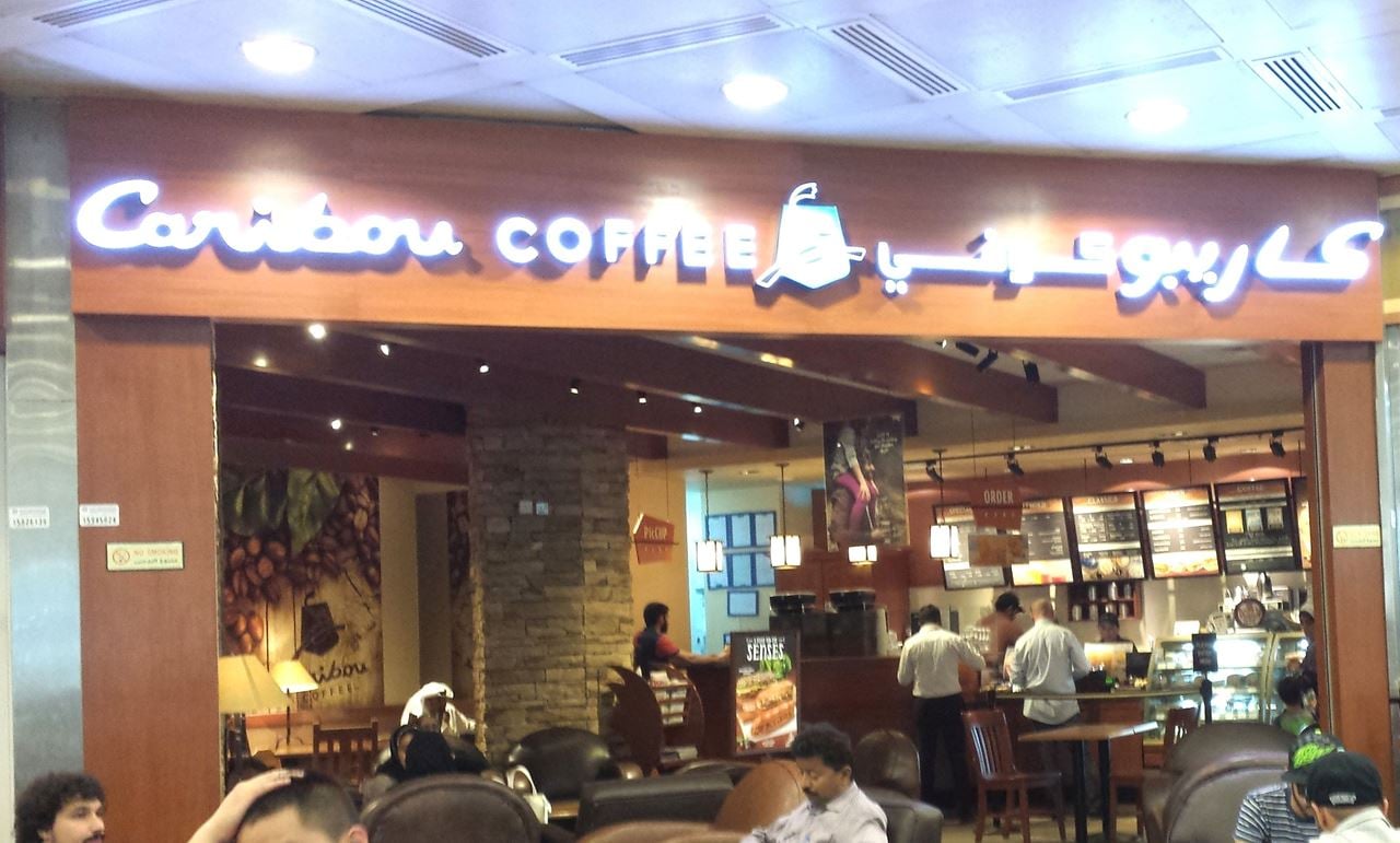 Breakfast at Caribou Coffee Shop Airport Branch