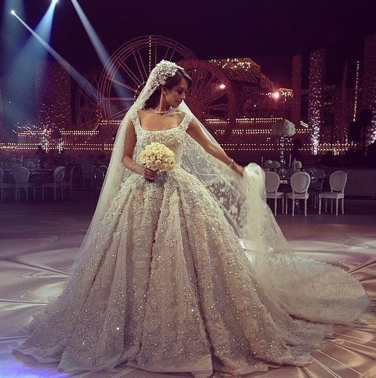 Lana El Sahely in a Legendary Wedding dress by Elie Saab
