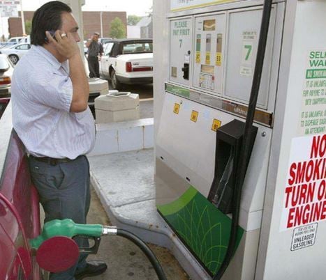 Is it true that using a cellphone at a gas station is a fire risk?