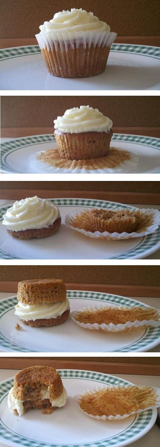 The right way to eat a cupcake