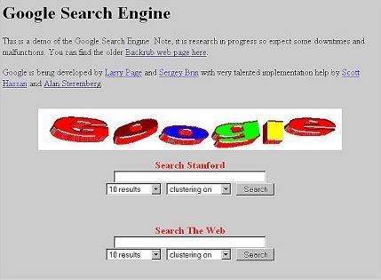 هكذا كان شكل محرك البحث جوجل في بداياته