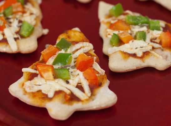 Christmas tree shaped Pizzas