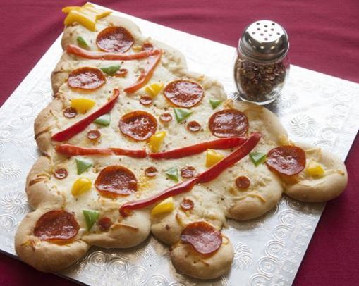 Christmas tree shaped Pizzas