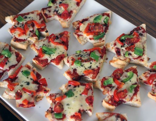 Christmas tree shaped Pizzas