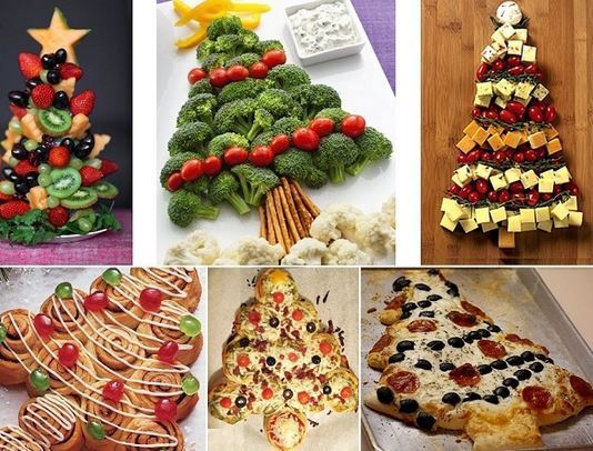 Christmas tree shaped Pizzas