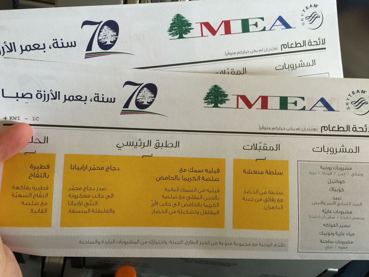 سفرتنا على متن طيران الشرق الأوسط MEA