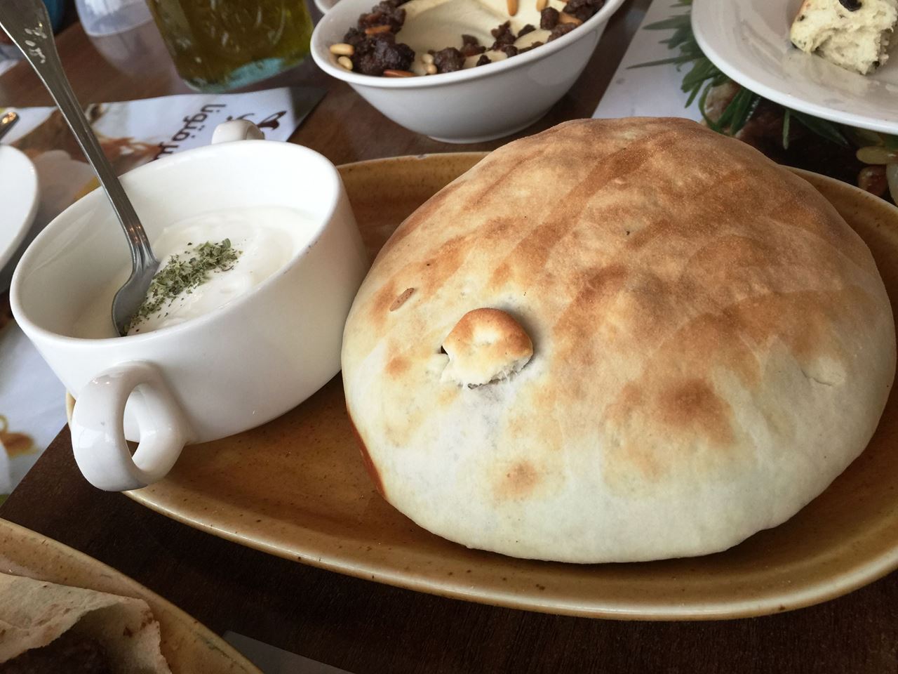 Ouzi in a closed Lebanese bread