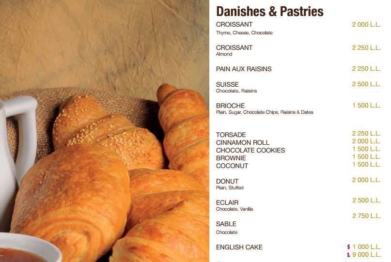 Wooden Bakery Danishes and Pastries menu