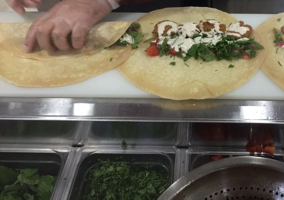 Wrapping the Falafel Sandwich