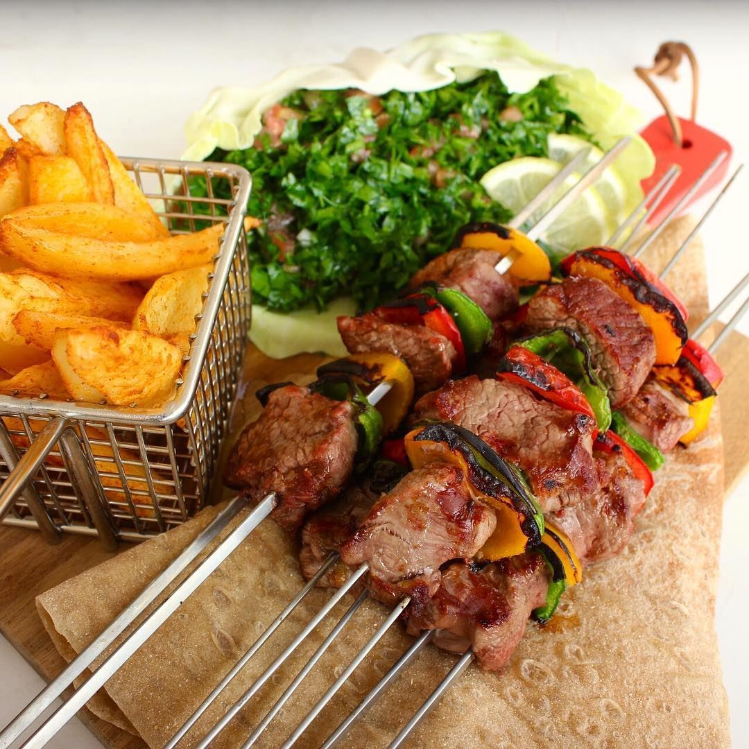 Grilled Meat with Fries and Tabbouleh
