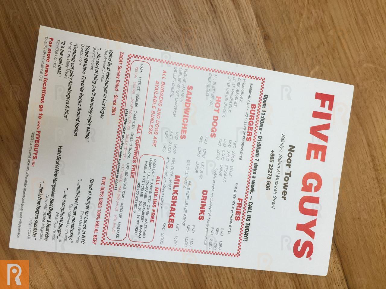 Five Guys Restaurant Amazing Burger