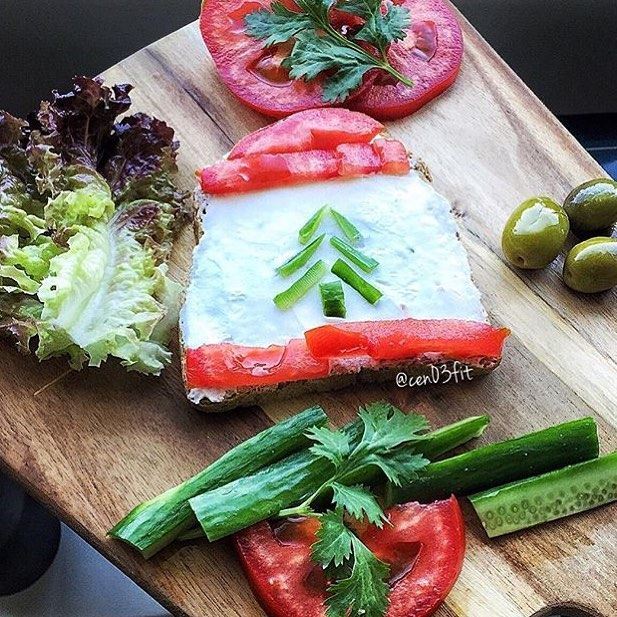 7 Lebanese Flags made with Food