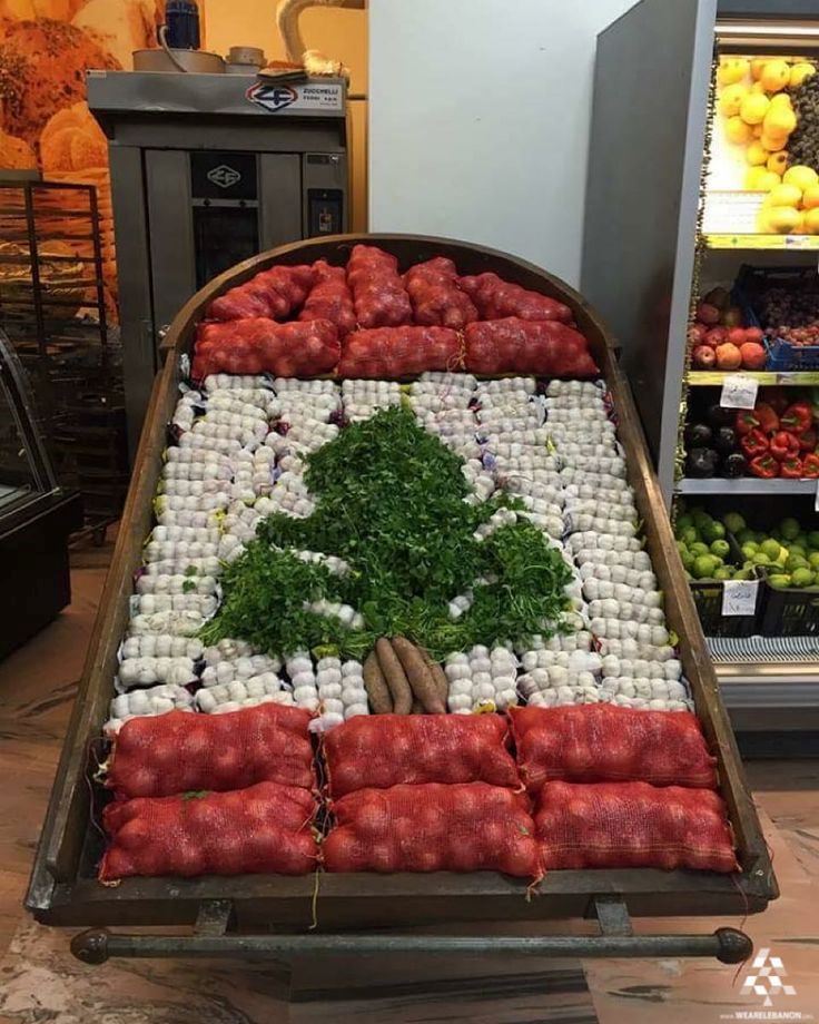 7 Lebanese Flags made with Food