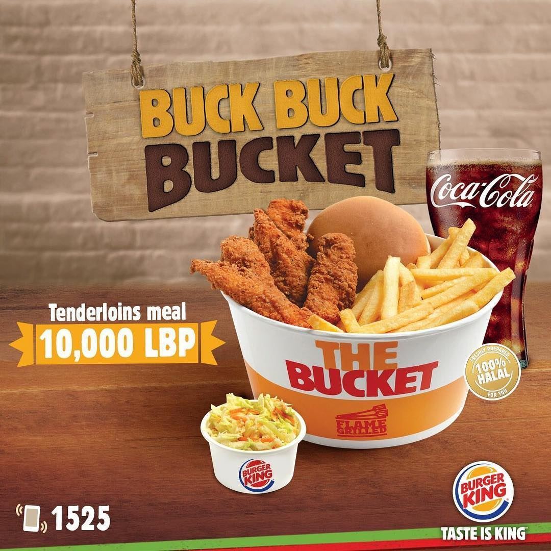 Burger King Lebanon Tenderloins Meal Bucket Offer