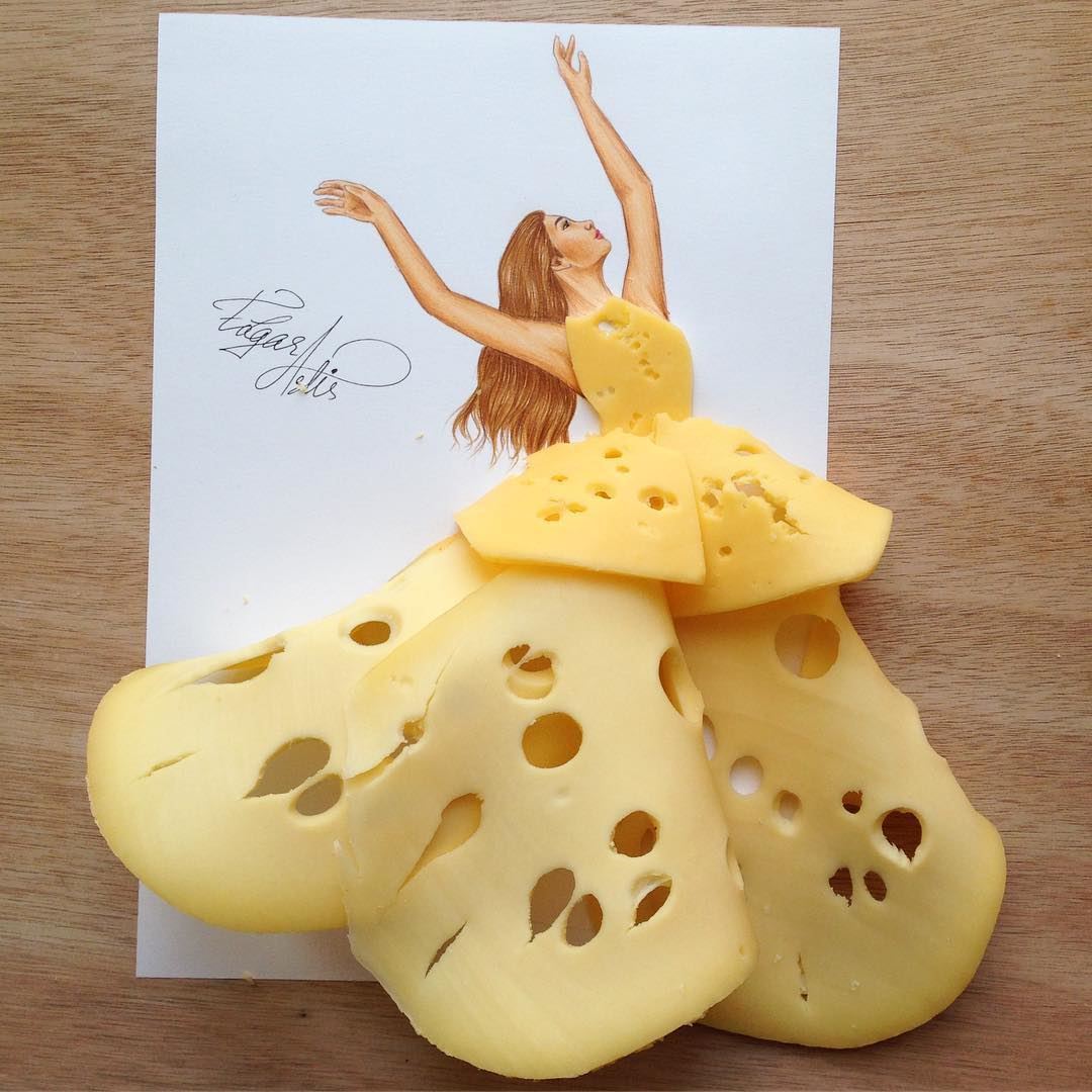 Artistic Fashion Illustrations made with Food by Edgar