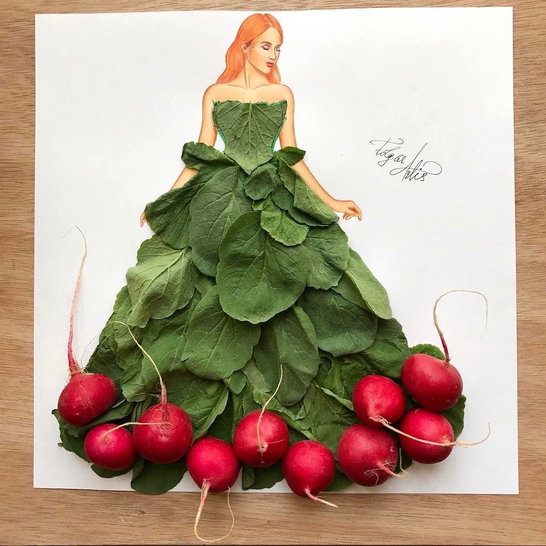 Artistic Fashion Illustrations made with Food by Edgar