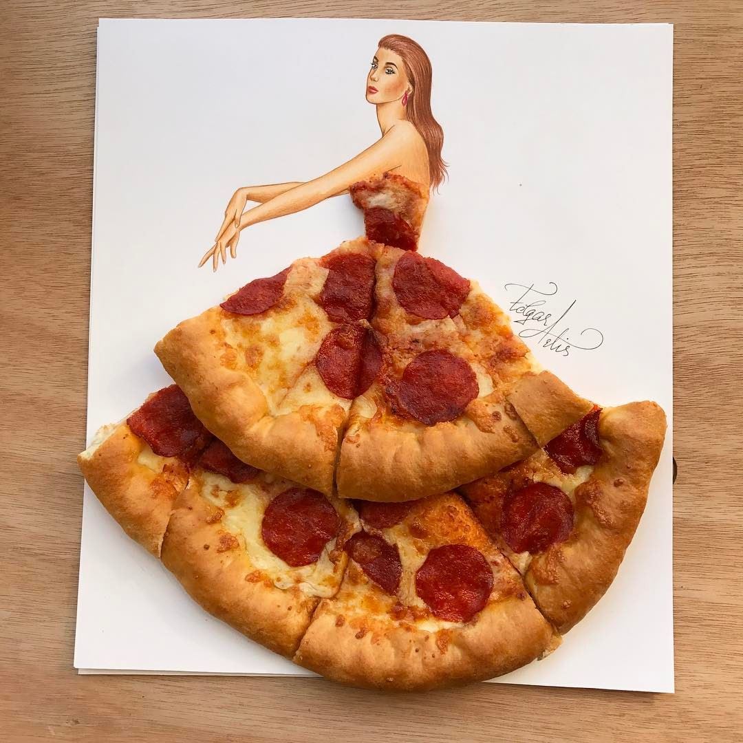 Artistic Fashion Illustrations made with Food by Edgar