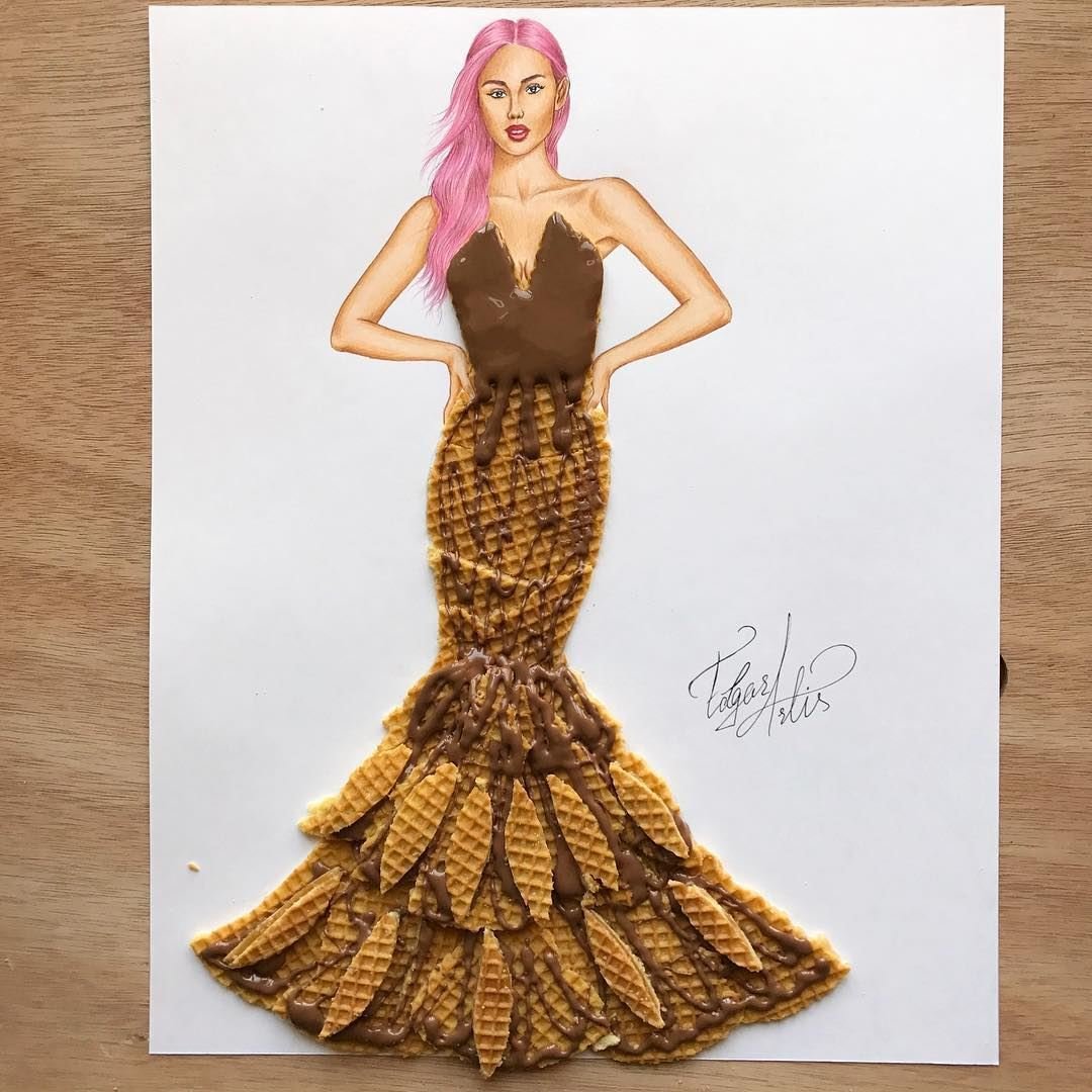 Artistic Fashion Illustrations made with Food by Edgar