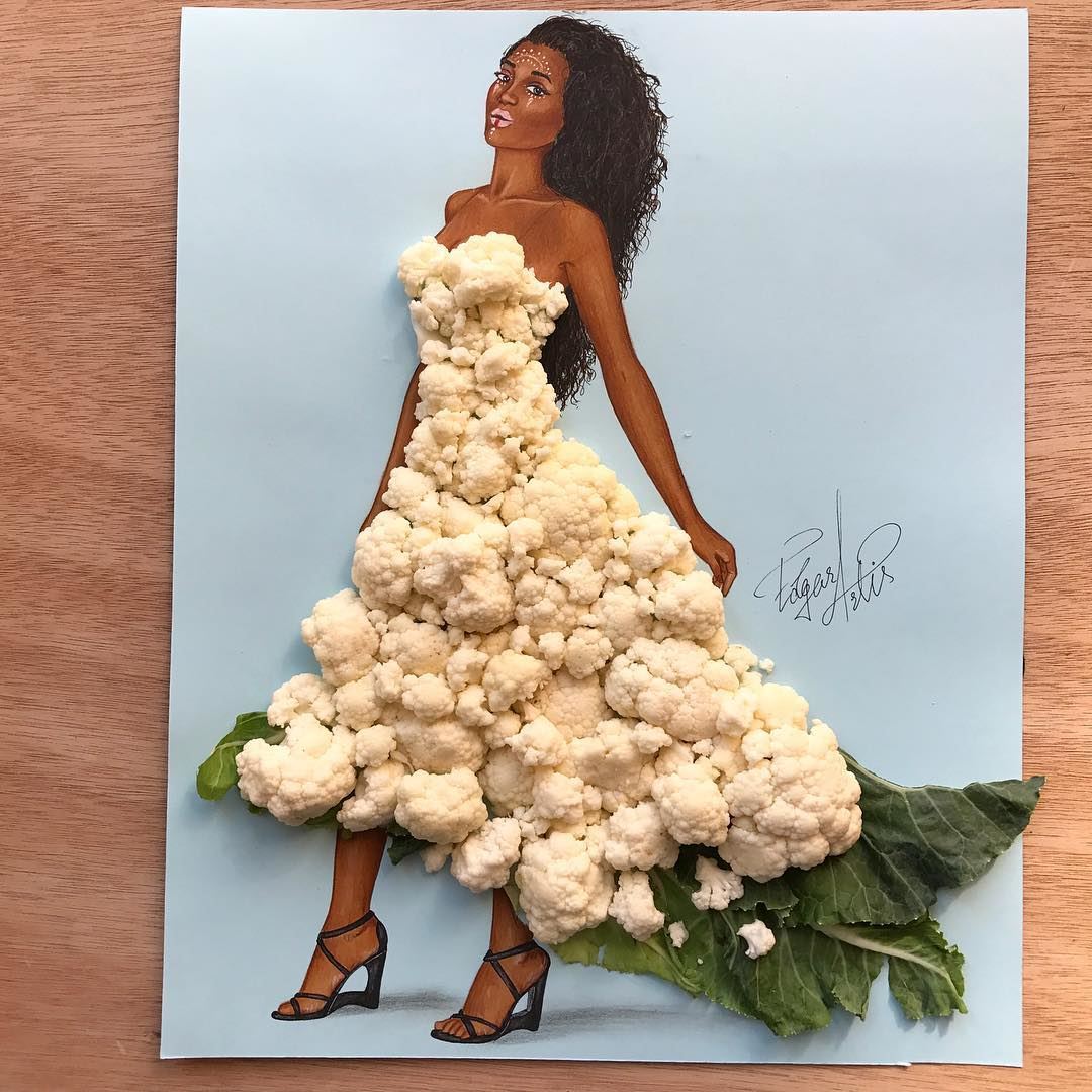 Artistic Fashion Illustrations made with Food by Edgar