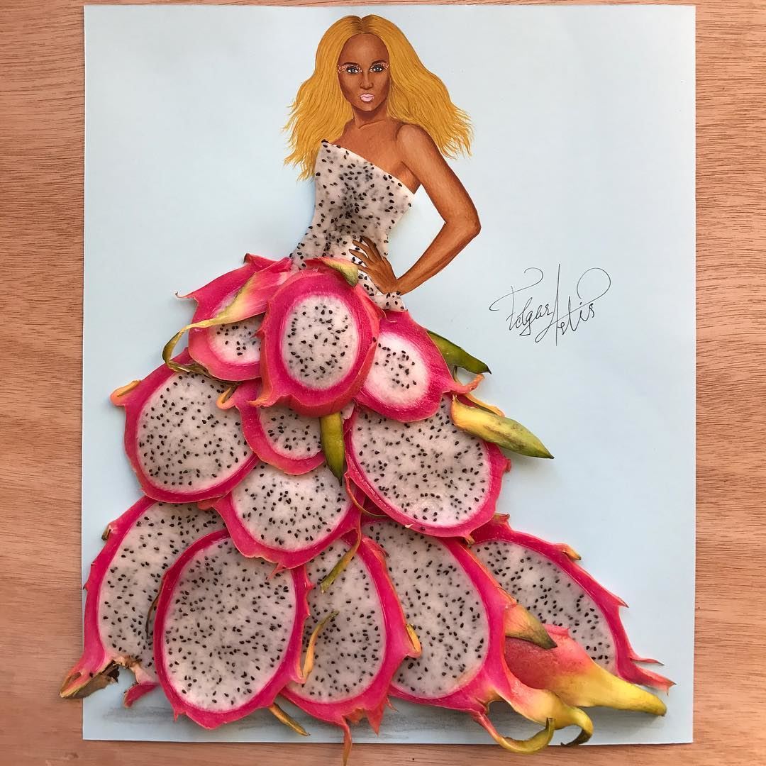 Artistic Fashion Illustrations made with Food by Edgar