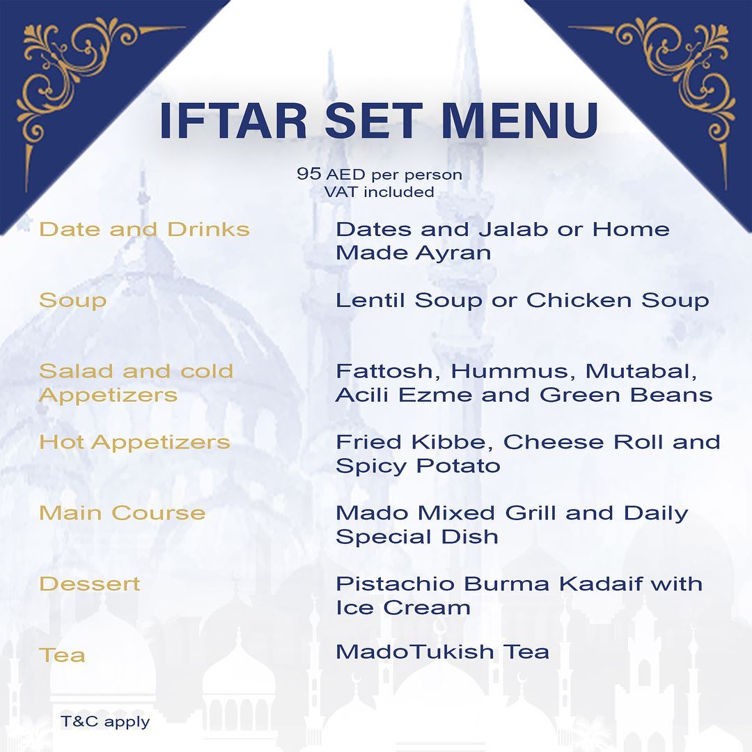 Mado Restaurant UAE Ramadan 2018 Iftar Offer