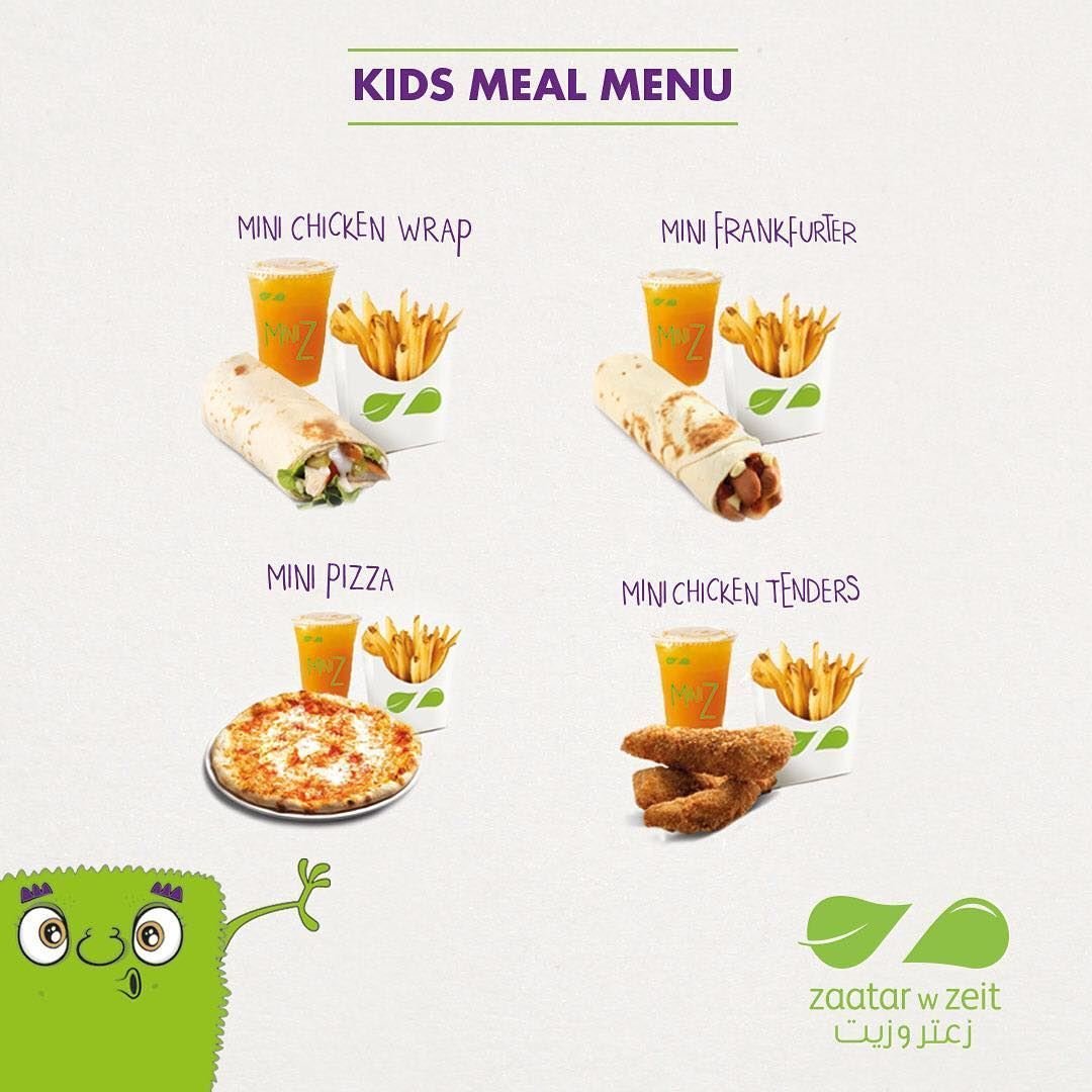 Zaatar W Zeit Kuwait Restaurant Kids Menu