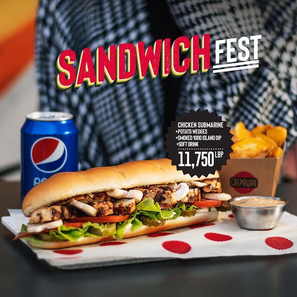 Crepaway Restaurant Lebanon Sandwich Fest Offer