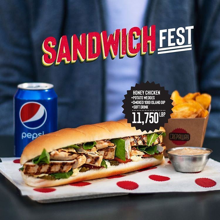 Crepaway Restaurant Lebanon Sandwich Fest Offer