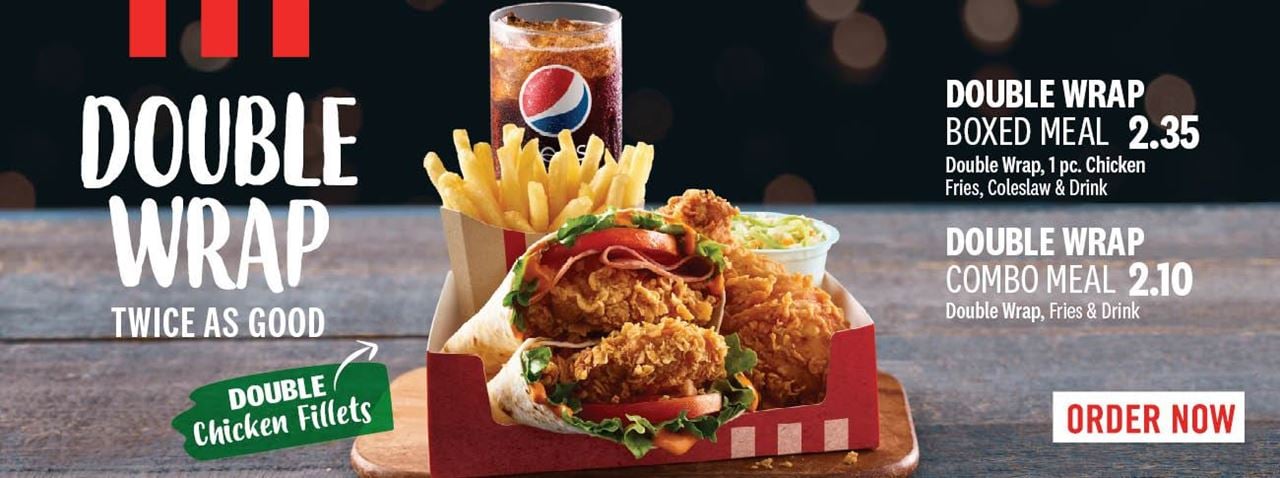 Double Wrap New Meal From KFC Kuwait Restaurant